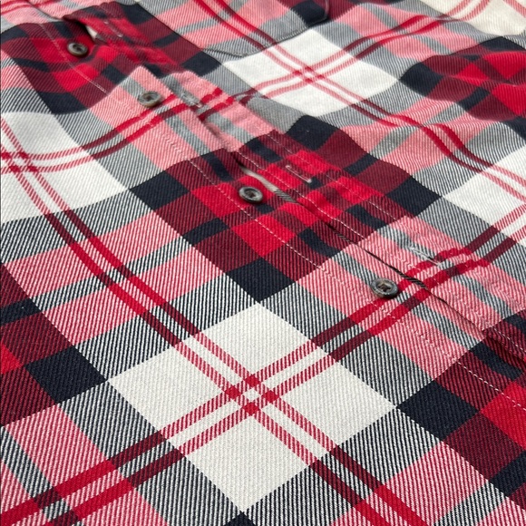 Eddie Bauer Red and Black flannel button down - Picture 3 of 7